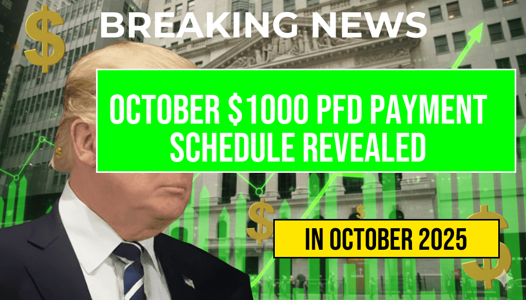 Full October Payment Schedule Revealed for $1000 PFD Stimulus for All